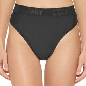 DKNY High-Waist Logo Bikini Bottoms Size Medium